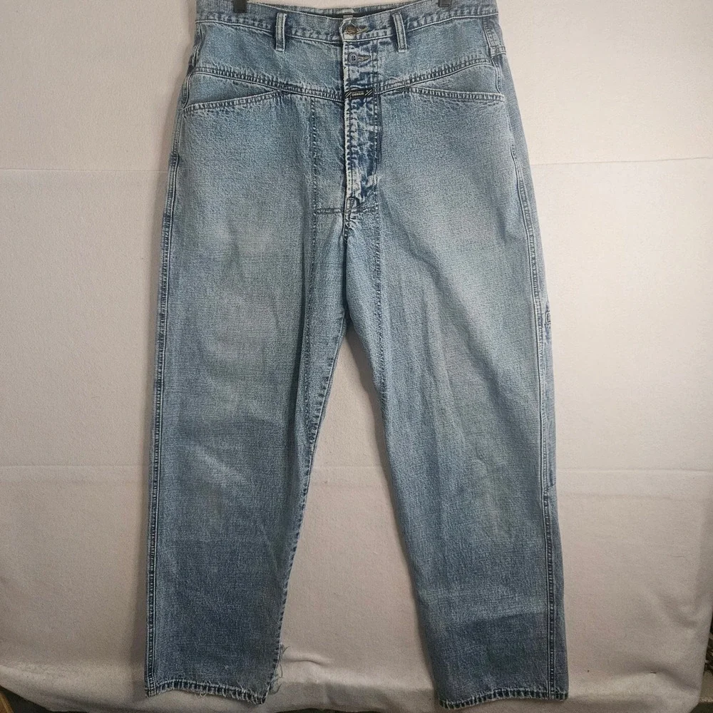 Vintage Marithe Francois Girbaud Baggy Jeans Light Wash 34x29 90s Streetwear